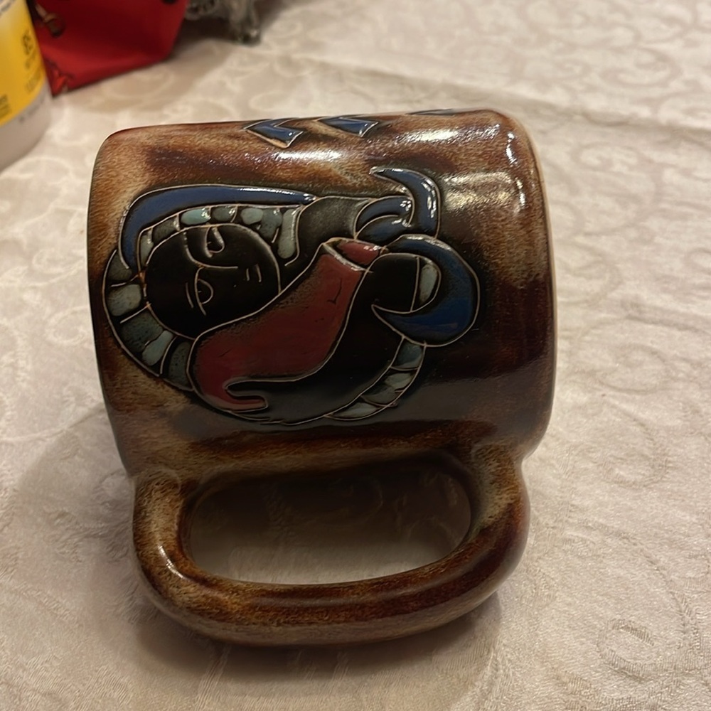 Artistic Brown Ceramic Mug “ Aquarius “ Design by Mara Mexico - Picture 10 of 10